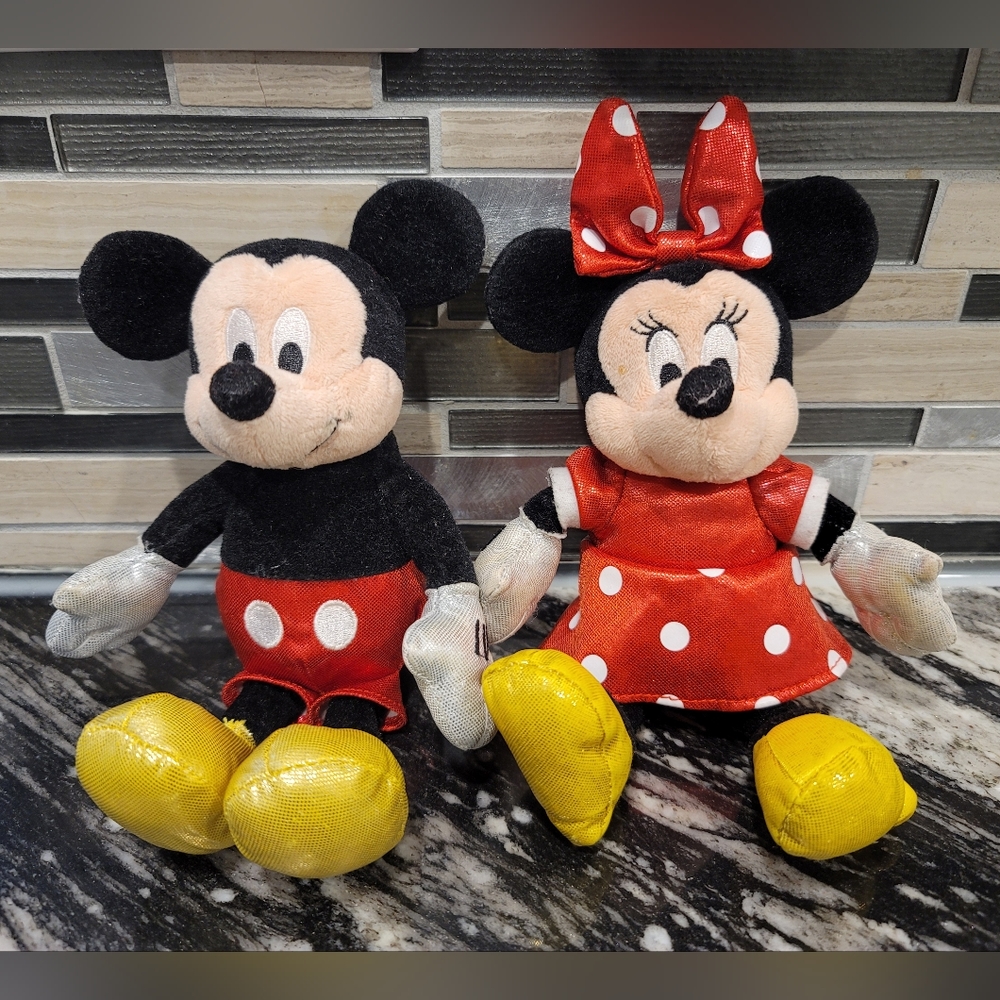 Ty Disney Parks Mickey & Minnie Mouse Ty Beanie Babies Collection Plush